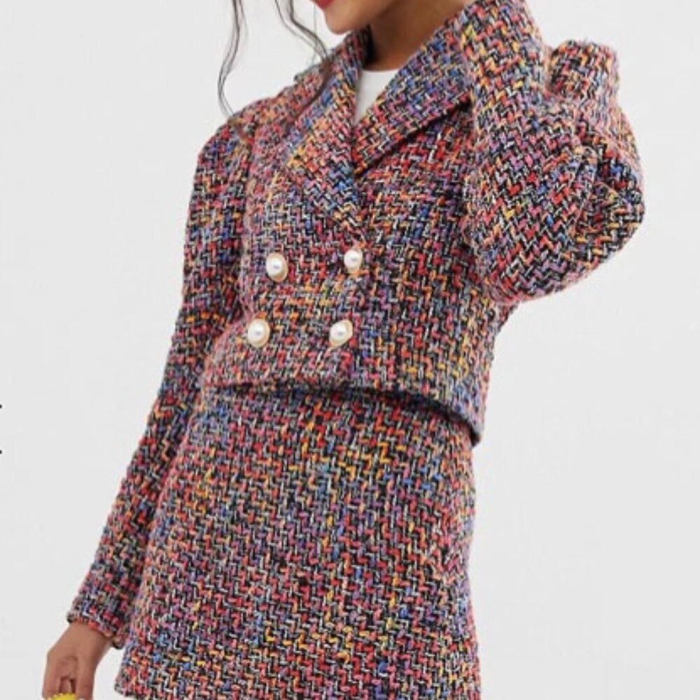 ASOS DESIGN Pop Boucle Suit Blazer